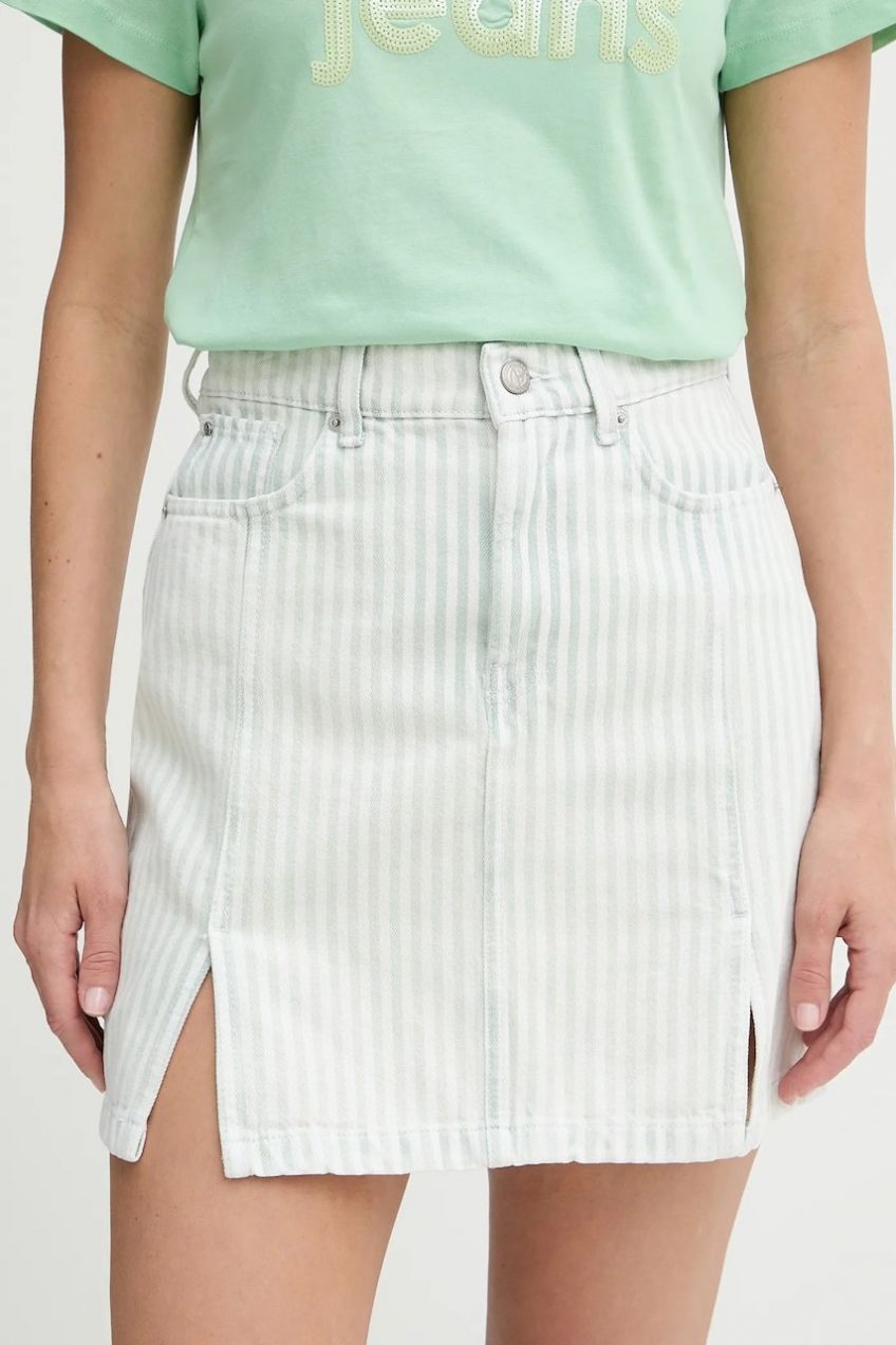 Rifľová sukňa Pepe Jeans mini, puzdrová, PL901230