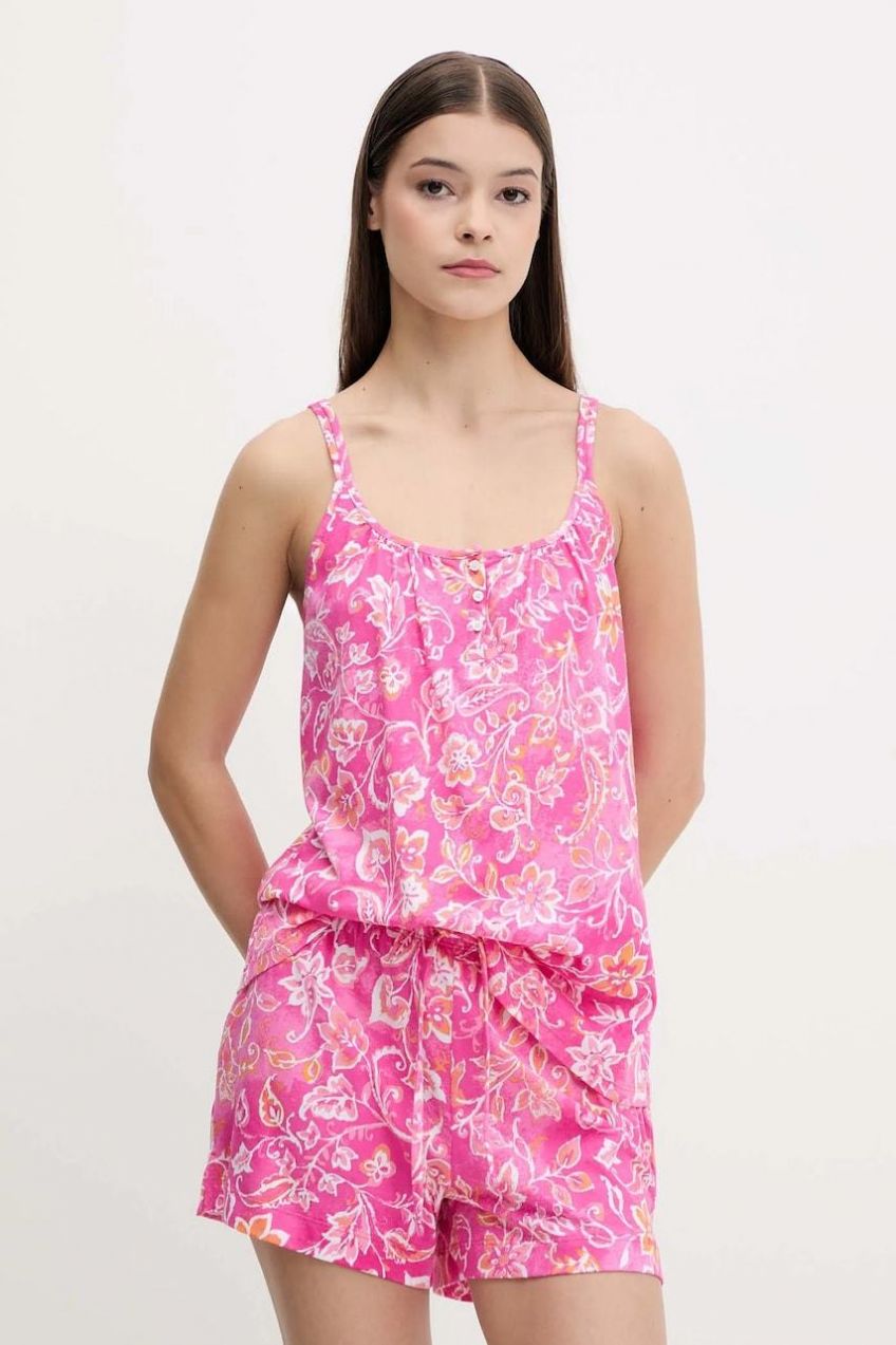 Pyžamo Lauren Ralph Lauren dámske, ružová farba, ILN12428