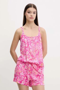 Pyžamo Lauren Ralph Lauren dámske, ružová farba, ILN12428