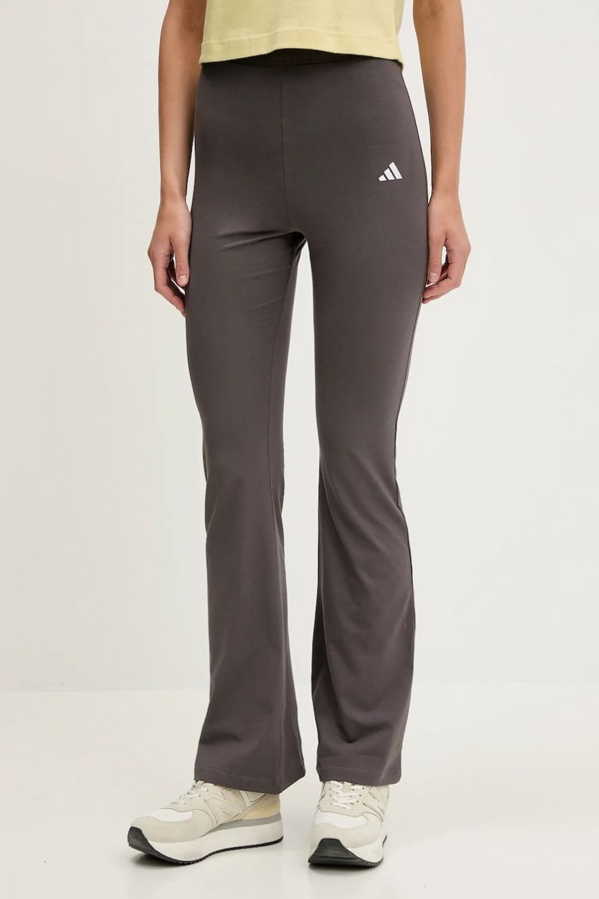 Legíny adidas Essentials šedá farba, jednofarebná, JD3076