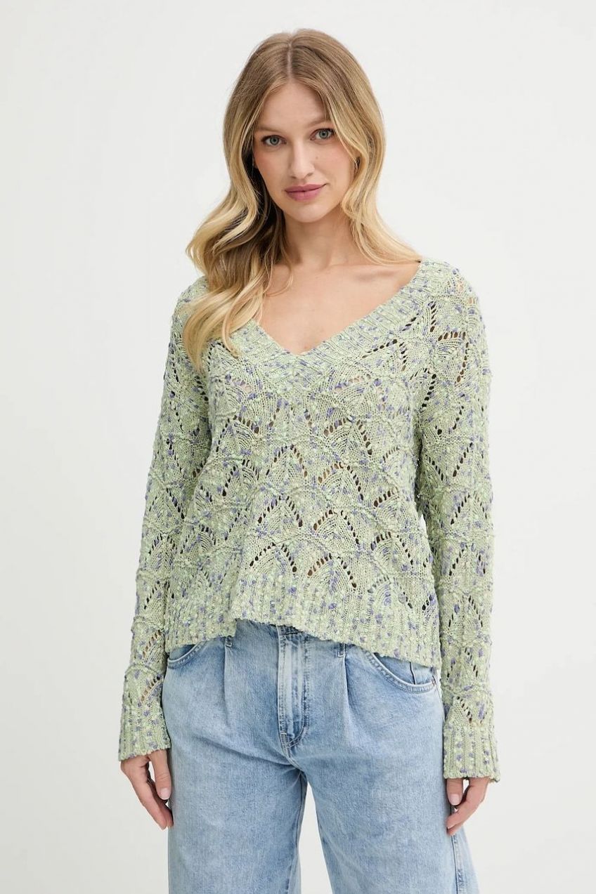 Sveter Pepe Jeans zelená farba, ľahké, PL702306