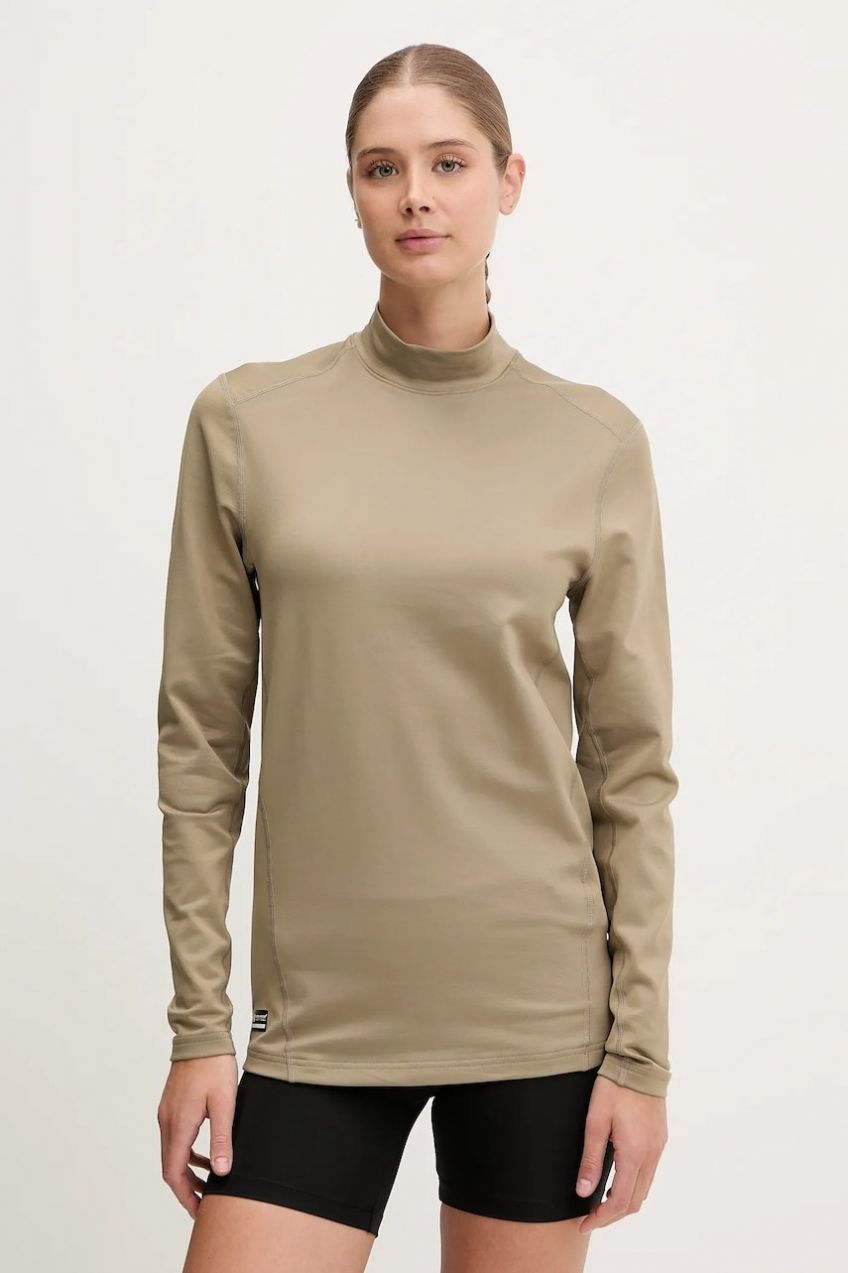 Tréningové tričko s dlhým rukávom Under Armour Tactical Mock CGI zelená farba, jednofarebné, 1365388