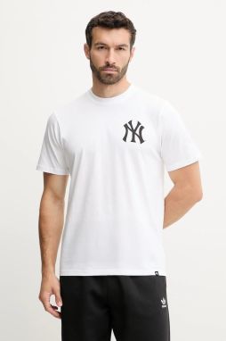 Bavlnené tričko 47 brand MLB New York Yankees pánske, biela farba, s potlačou, BB017TMBECT657649WW