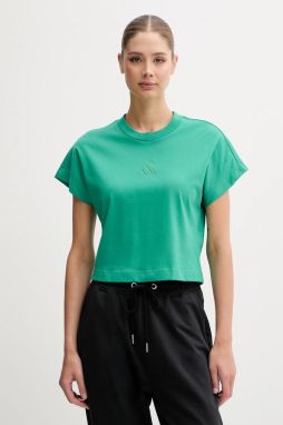 Bavlnené tričko adidas ALL SZN dámske, zelená farba, JJ1240