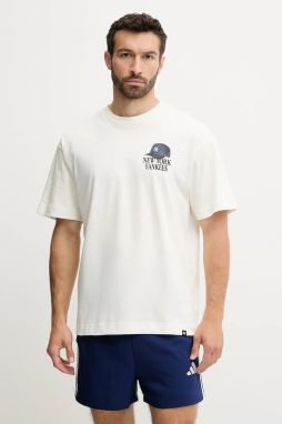 Bavlnené tričko 47 brand MLB New York Yankees pánske, biela farba, s potlačou, BB017TMQMLK656603SS