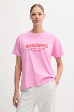 Bavlnené tričko Rip Curl dámske, ružová farba, 0HXWTE