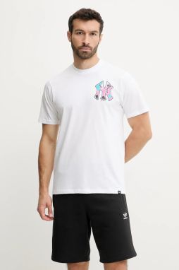 Bavlnené tričko 47 brand MLB New York Yankees pánske, biela farba, s potlačou, BB017TEMECH657667WW