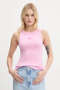 Top Tommy Jeans ružová farba, DW0DW20920