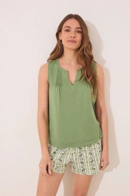 Bavlnené pyžamo women'secret zelená farba, bavlnené, 3599214