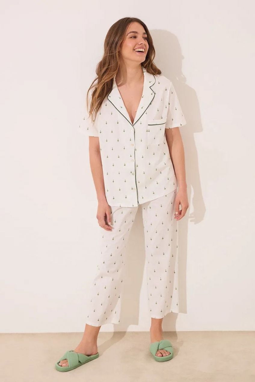 Bavlnené pyžamo women'secret biela farba, bavlnené, 3599200