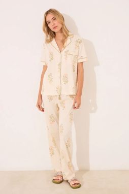 Bavlnené pyžamo women'secret béžová farba, bavlnené, 3139884