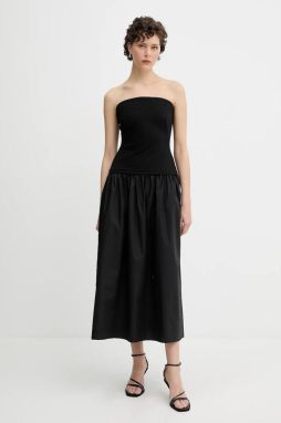 Šaty Rag & Bone čierna farba, midi, áčkový strih, WAC25P3017D817