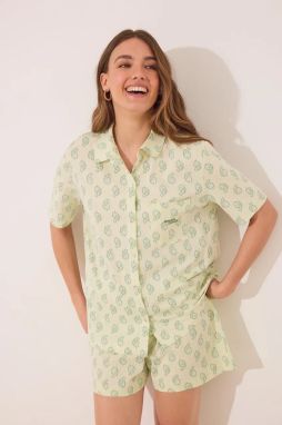 Bavlnené pyžamo women'secret zelená farba, bavlnené, 3599199
