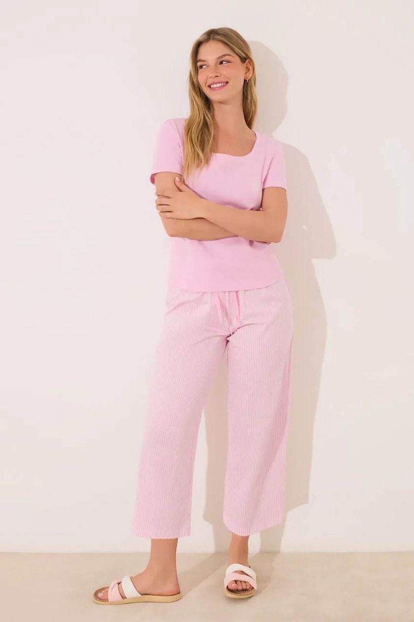 Bavlnené pyžamo women'secret ružová farba, bavlnené, 3599221