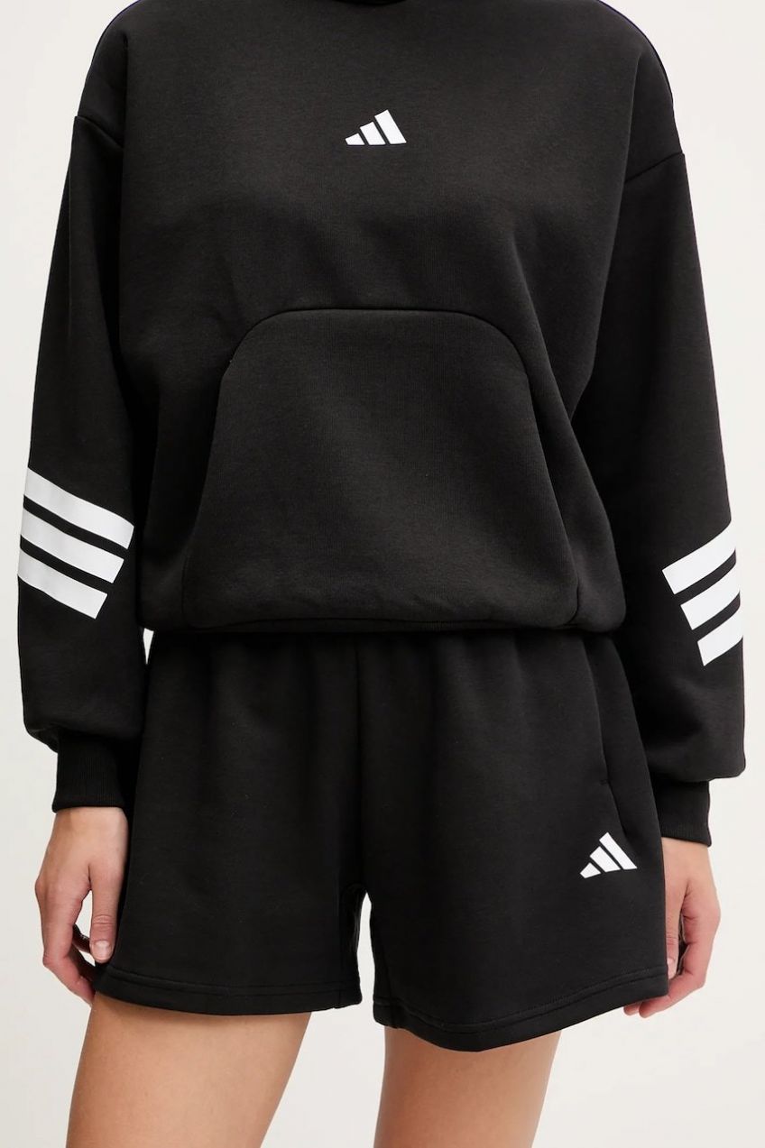 Šortky adidas Future Icons čierna farba, jednofarebná, vysoký pás, JC5466