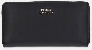 Kožená peňaženka Tommy Hilfiger čierna farba, AW0AW17498