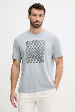 Bavlnené tričko Calvin Klein Jeans pánske, šedá farba, s potlačou, LV04RC841G