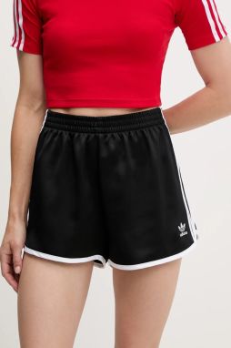 Šortky adidas Originals 3S SPRINTER čierna farba, s nášivkou, vysoký pás, JD3119