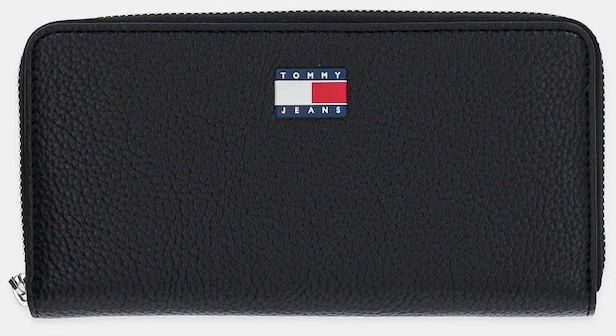 Peňaženka Tommy Jeans dámska, čierna farba, AW0AW17585