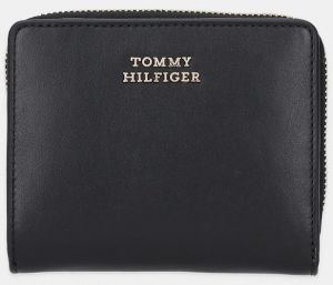 Kožená peňaženka Tommy Hilfiger čierna farba, AW0AW17499