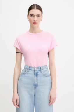 Tričko Tommy Hilfiger dámske, ružová farba, WW0WW45731