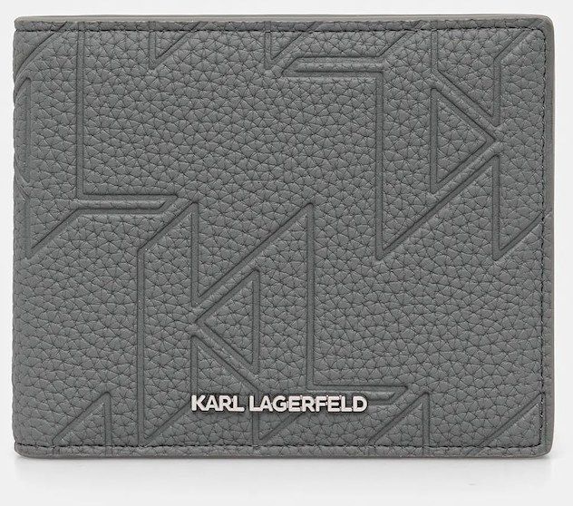 Peňaženka Karl Lagerfeld K/URBAN MONOGRAM pánska, šedá farba, A3M30300