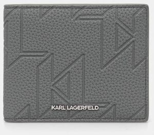 Peňaženka Karl Lagerfeld K/URBAN MONOGRAM pánska, šedá farba, A3M30300