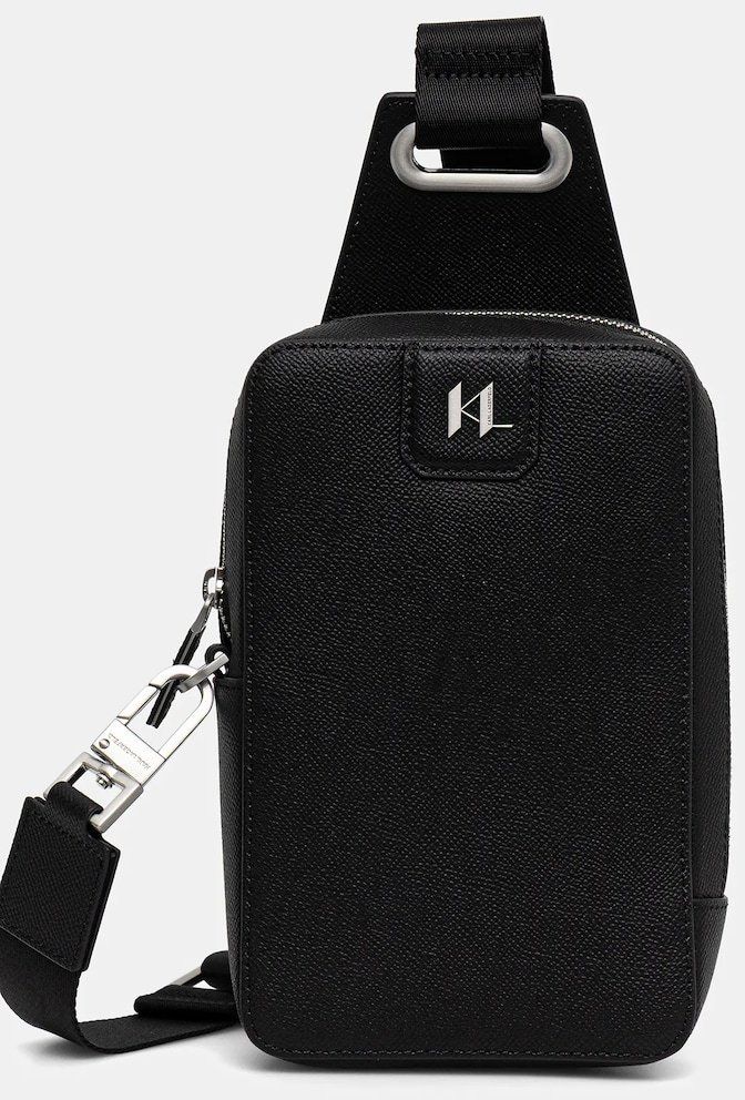 Kožená taška Karl Lagerfeld K/MONOGRAM čierna farba, A3M30158