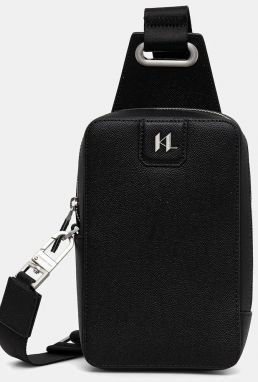 Kožená taška Karl Lagerfeld K/MONOGRAM čierna farba, A3M30158