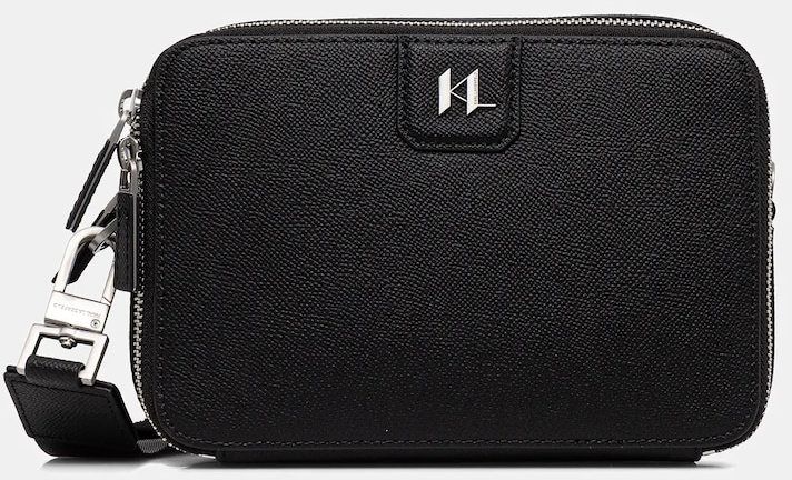 Kožená taška Karl Lagerfeld K/MONOGRAM čierna farba, A3M30157