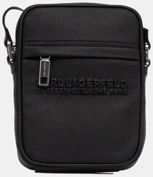 Kožená taška Karl Lagerfeld K/RSG čierna farba, A3M30177