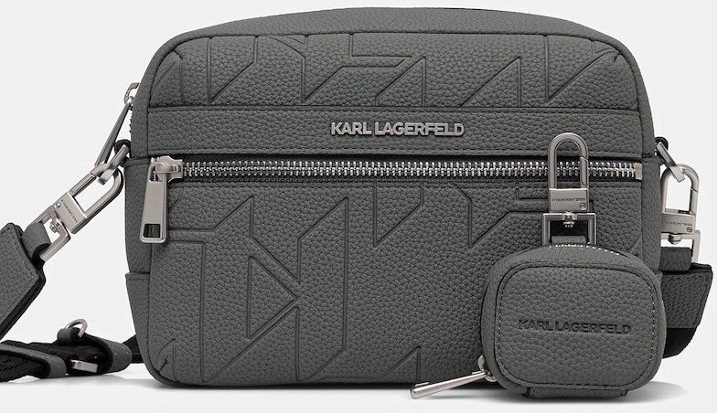 Malá taška Karl Lagerfeld K/URBAN MONOGRAM šedá farba, A3M30298