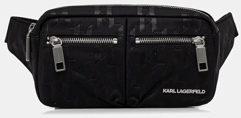 Ľadvinka Karl Lagerfeld K/MONOGRAM čierna farba, A3M30164