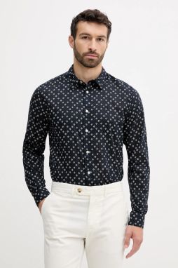 Bavlnená košeľa Pepe Jeans tmavomodrá farba, regular, s klasickým golierom, PM309093