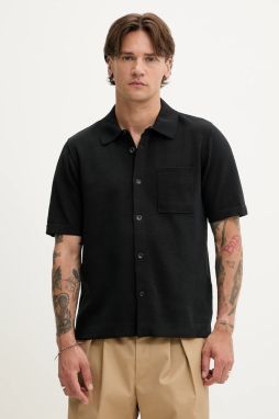 Košeľa Rag & Bone čierna farba, regular, MBS25P038LN38