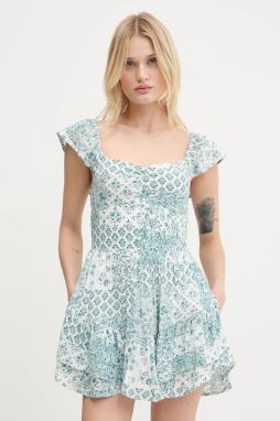 Šaty Hollister Co. biela farba, mini, áčkový strih, KI359-5163
