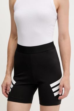 Šortky adidas Future Icons 3-Stripes čierna farba, s potlačou, vysoký pás, JE0164