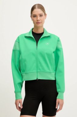 Mikina adidas by Stella McCartney zelená farba, jednofarebná, JJ0085