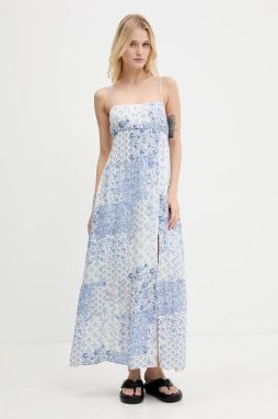 Šaty Hollister Co. biela farba, maxi, áčkový strih, KI359-1309