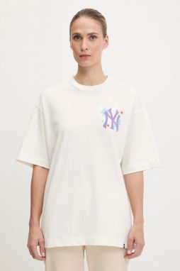 Bavlnené tričko 47 brand MLB New York Yankees dámske, biela farba, BB017TMPEES657617SS