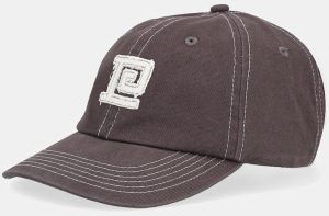 Bavlnená šiltovka P.E Nation Monogram šedá farba, s nášivkou, 252A108
