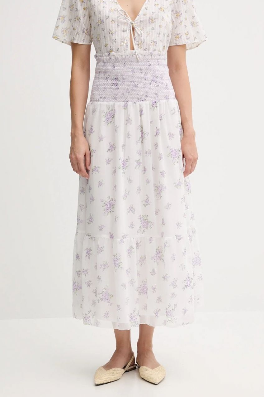 Sukňa Pepe Jeans biela farba, maxi, áčkový strih, PL901223