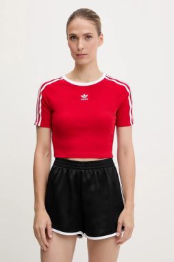 Detské tričko adidas Originals 3-Stripes červená farba, JD0303