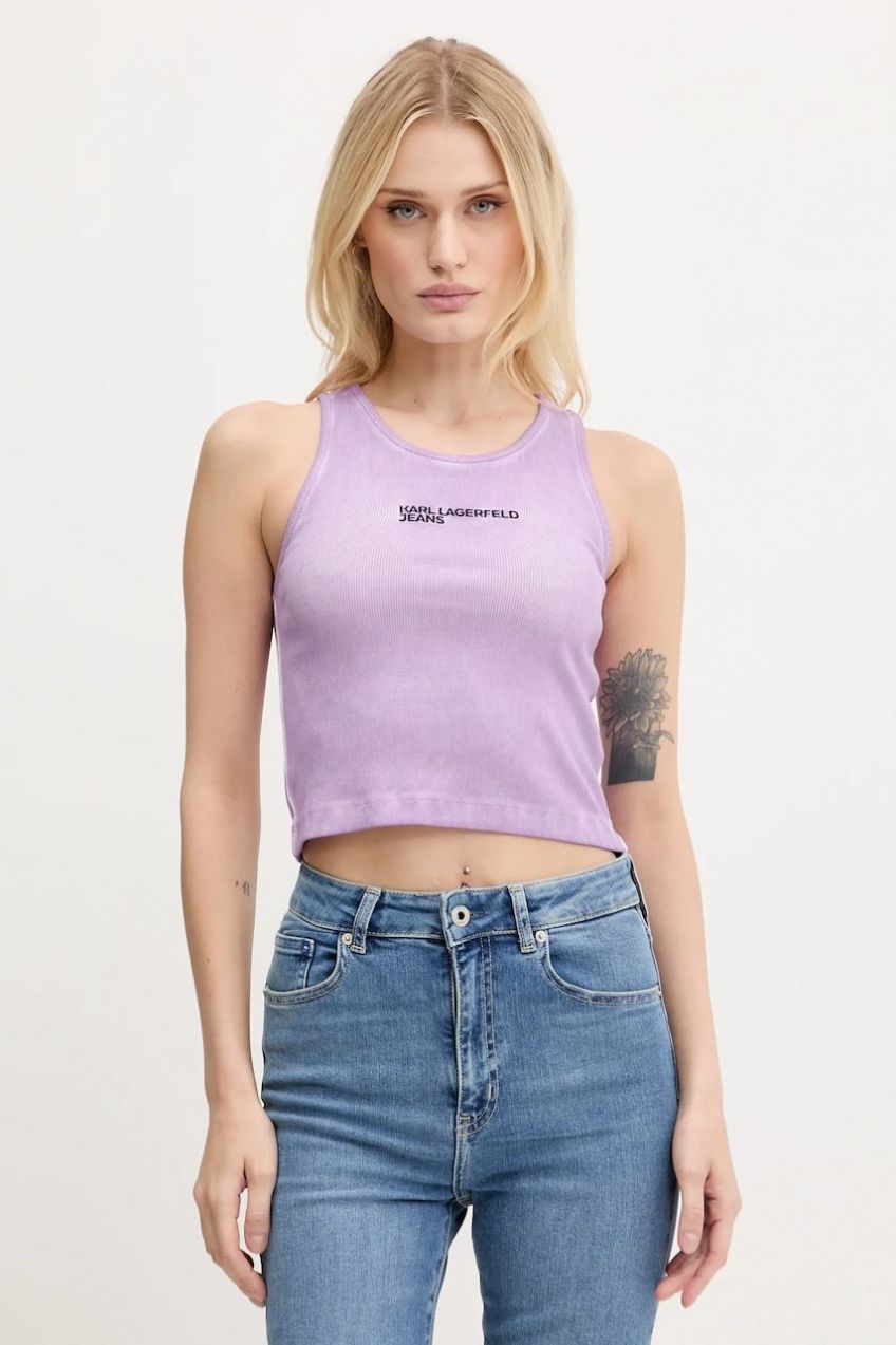Top Karl Lagerfeld Jeans fialová farba, A3W17043