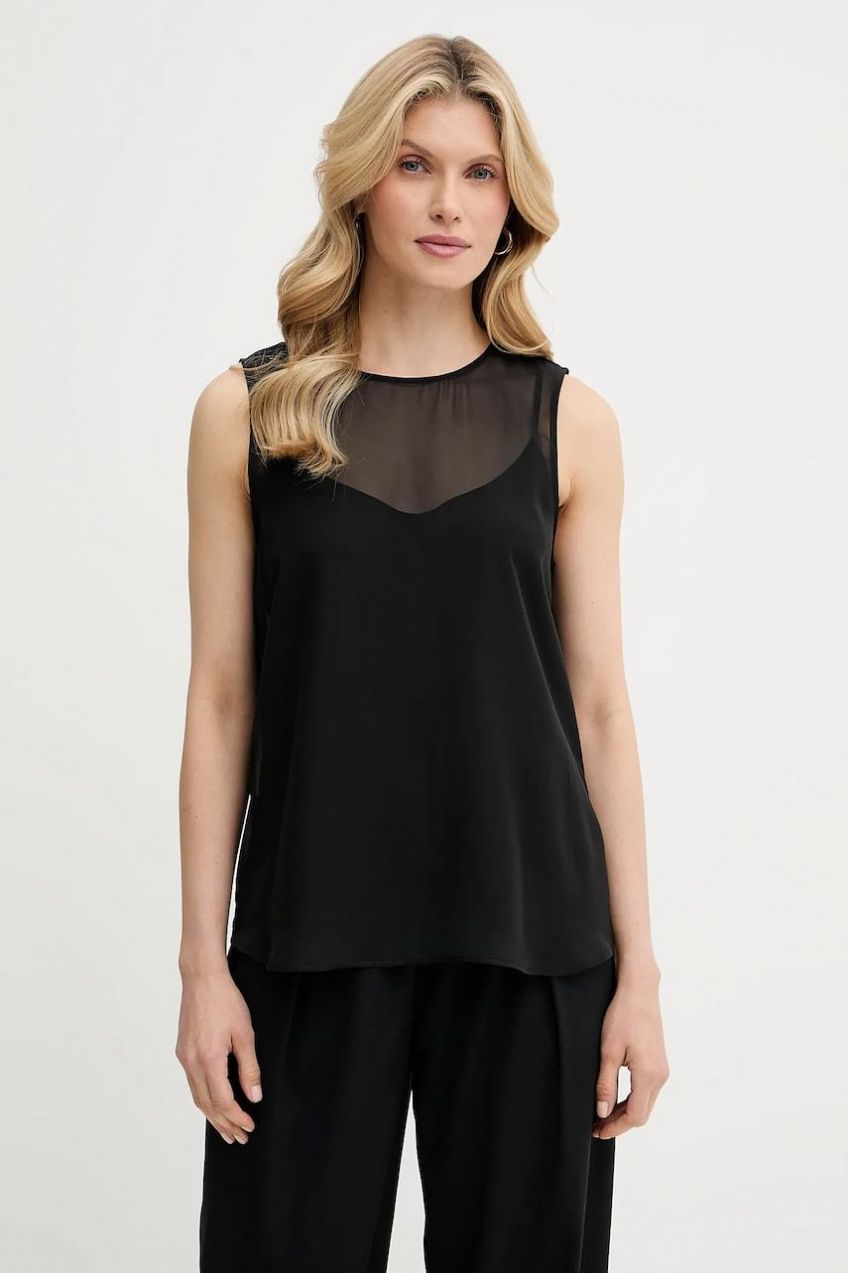 Top Calvin Klein čierna farba, jednofarebný, LV044C178G