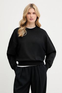 Bavlnená mikina Calvin Klein čierna farba, s nášivkou, LV044C209G