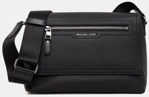 Kožená taška Michael Kors HUDSON čierna farba, 33T5LHDM0L