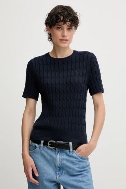 Bavlnený sveter Tommy Hilfiger tmavomodrá farba, WW0WW45656