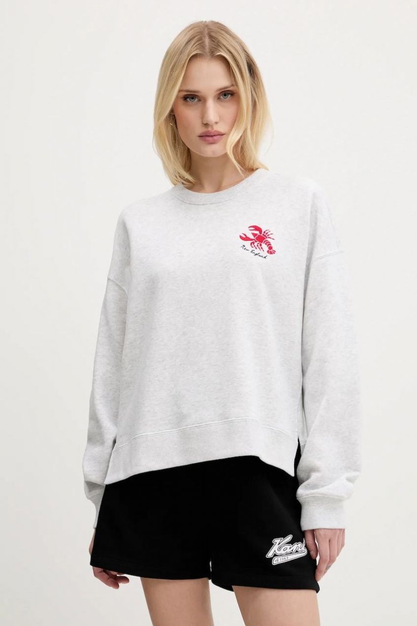 Mikina Hollister Co. šedá farba, melanžová, KI352-5148
