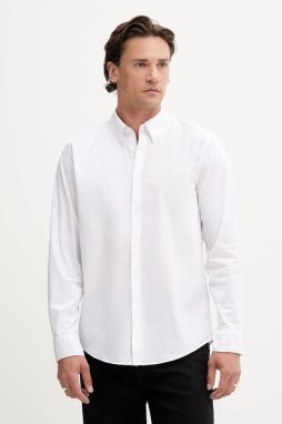 Košeľa Abercrombie & Fitch biela farba, regular, s golierom button-down, KI125-4314